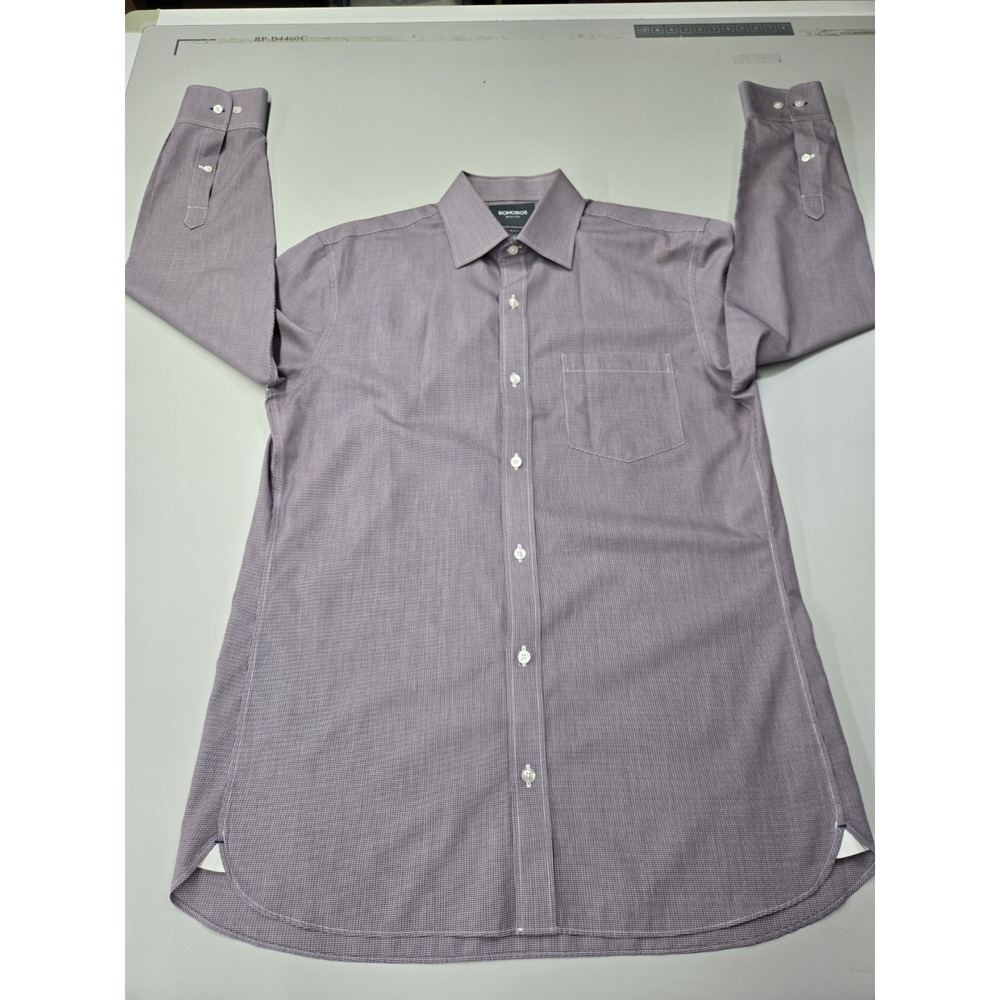 Bonobos Men's Slim Fit Wrinkle‎ Free Cotton Dress Shirt Purple Size 16/34